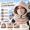 3-in-1 Fleece Double‑layer Integrated Hat Windproof Warm Winter Flannel Warm Mask Hat Balaclava Hood Fleece Lined 360 Full Cover