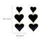 1 Pair Retro Love Earrings Exaggerated Love Earrings Personality Peach Heart Earrings Temperament Earrings