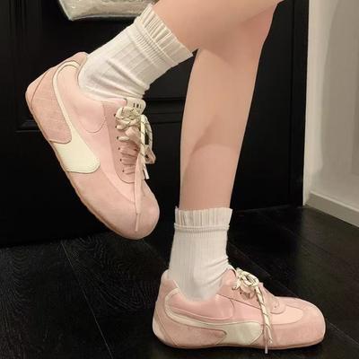 Женские кроссовки французский ретро круглый носок шнуровка цветовая гамма обувь Форреста Гампа удобные и легкие нишевые повседневные на платформе немецкие тренировочные