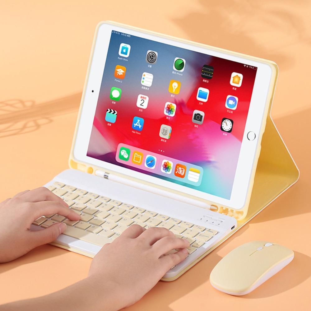 Чехол-клавиатура для iPad 10.2, съемная кожаная обложка с магнитной клавиатурой, мышью и держателем для карандаша