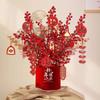Korean Style New Year Housewarming Ornament: Plush Flower Fortune Bucket for Living Room