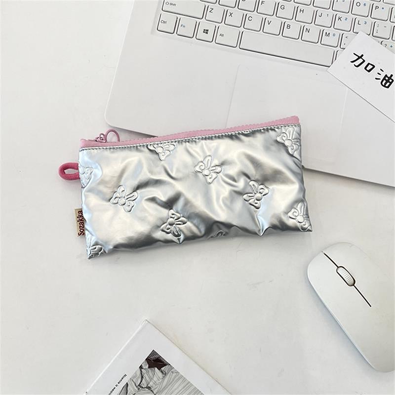 Милый стеганый бант Любовь клапан Органайзер пенал Кошелек для монет Девичья косметичка Женская портативная сумка для хранения мелочей Подарок