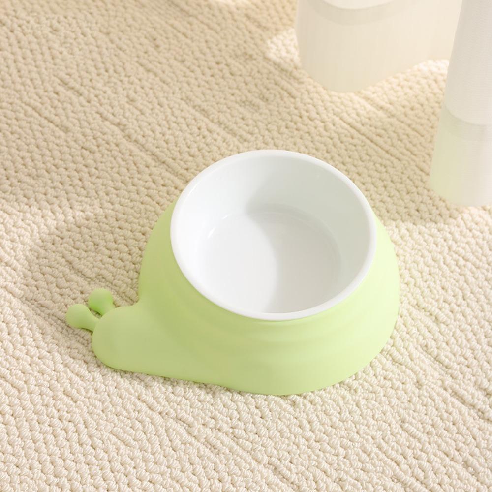Stainless Steel Pet Cat Feeder Bowl Snail Shap Anti-leakage Cat Water Feeder Anti-spill Non-slip Food Water Bowls For Dogs Cats