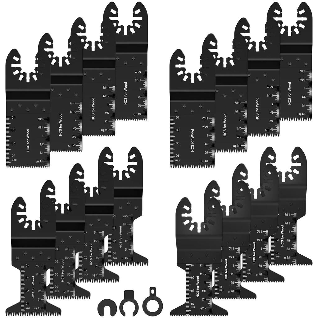 16 шт. осциллирующее пильное полотно из высокоуглеродистой стали, осциллирующее многофункциональное полотно для резки дерева, металла, ПВХ, осциллирующие полотна