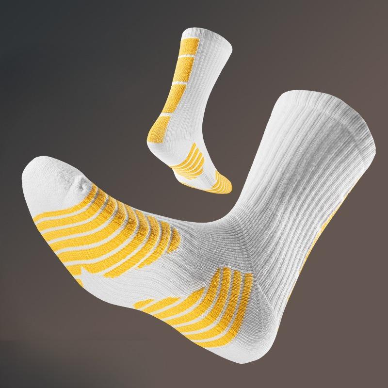 Носки, Спортивные баскетбольные носки, Мужские утолщенные махровые носки средней длины в полоску