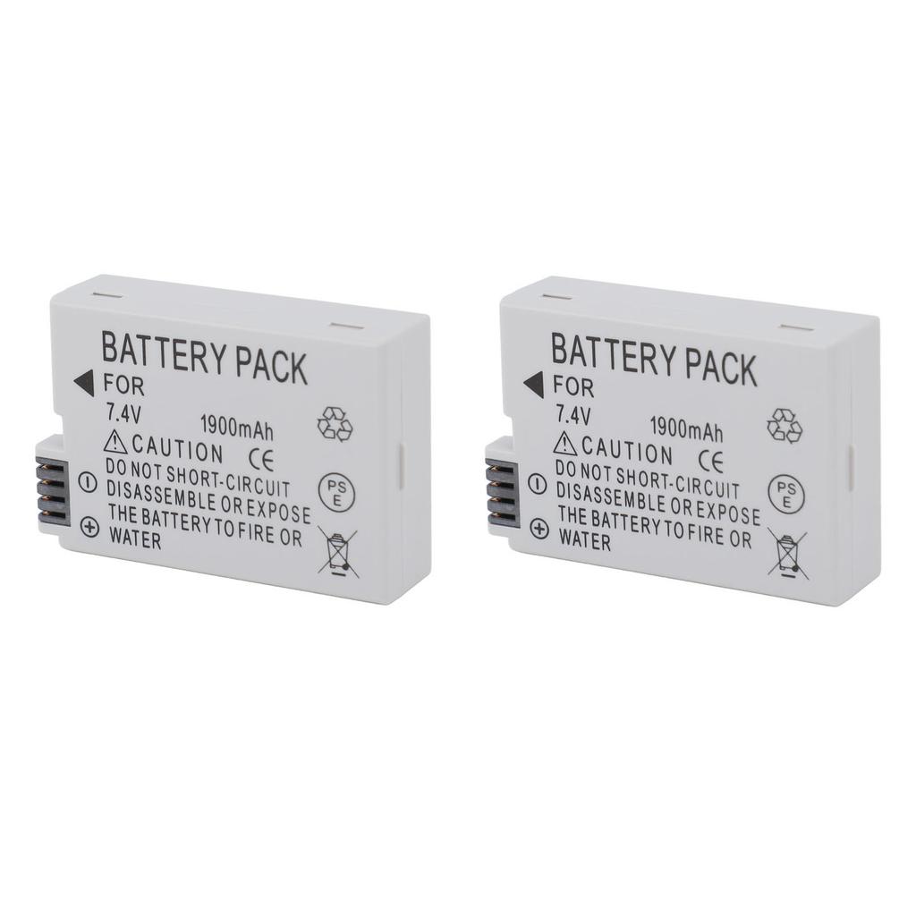 2Pcs LP E8 Camera Battery 7.4V 1900mAh Camera Battery Replacement for T3i T2i T4i T5i 600D 550D 650D