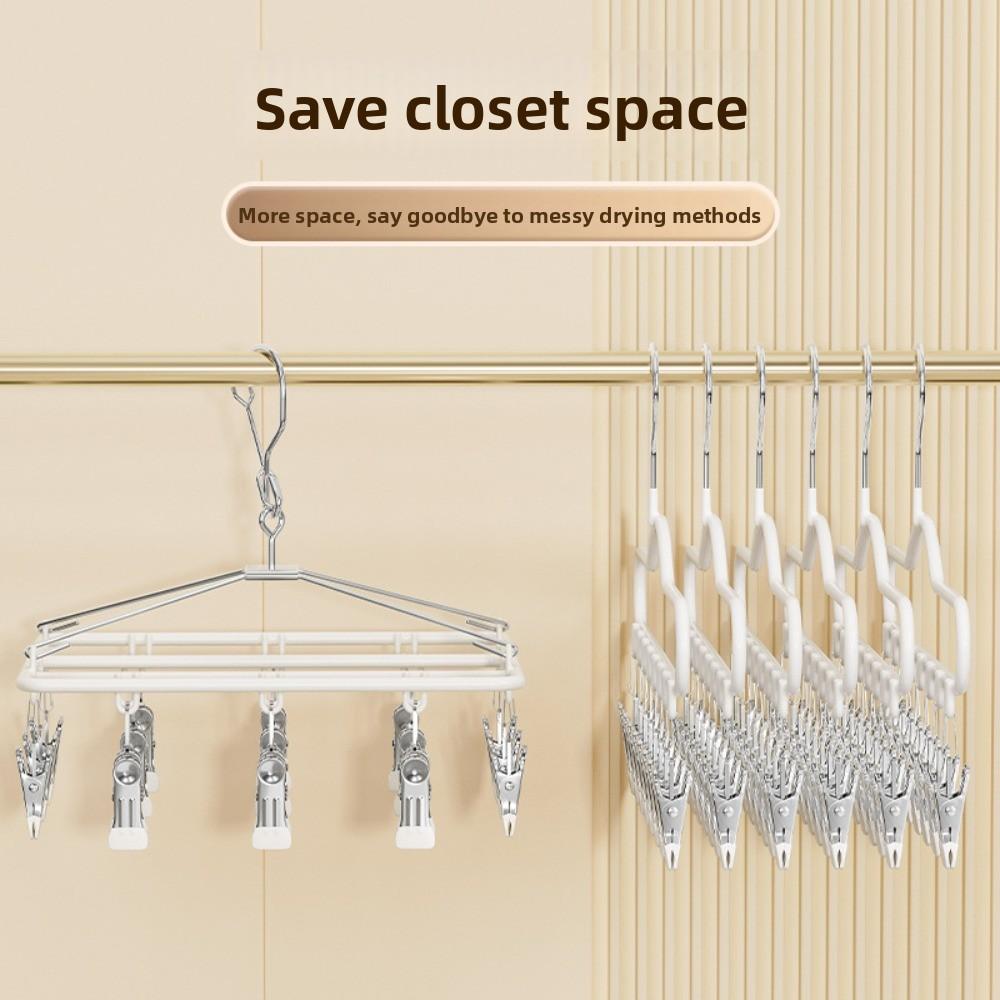 Windproof Clothes Drying Rack 8 Clips Hat Rack New Clothes Hanger  for Home Dormitory