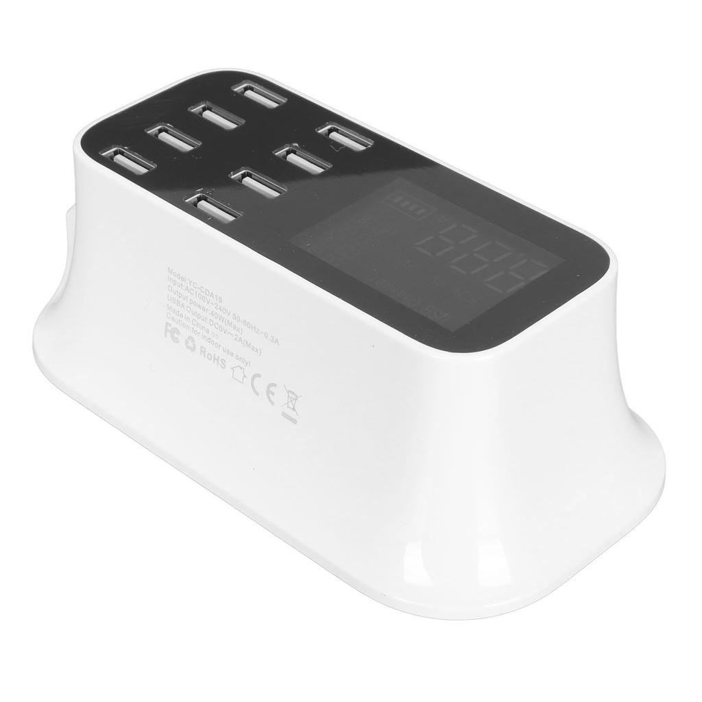 8-портовая USB-зарядная станция Порт быстрой зарядки USB-зарядная станция со светодиодным дисплеем для