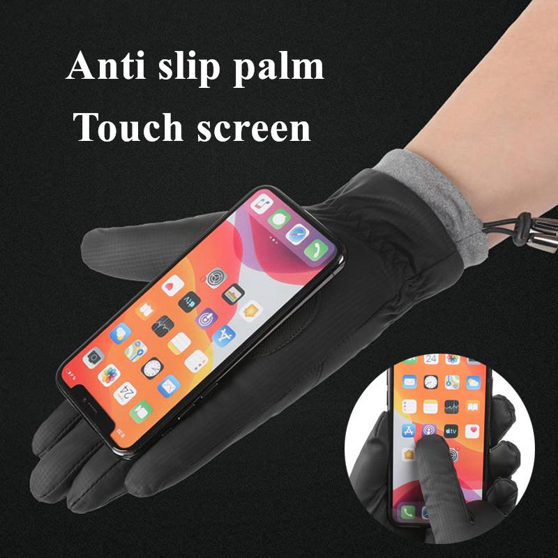 Winter Warmer Men Motorcycl Gloves Windproof Waterproof Touchscreen Internal Plush Anti-Slip Skin-friendly Men Cycling Gloves