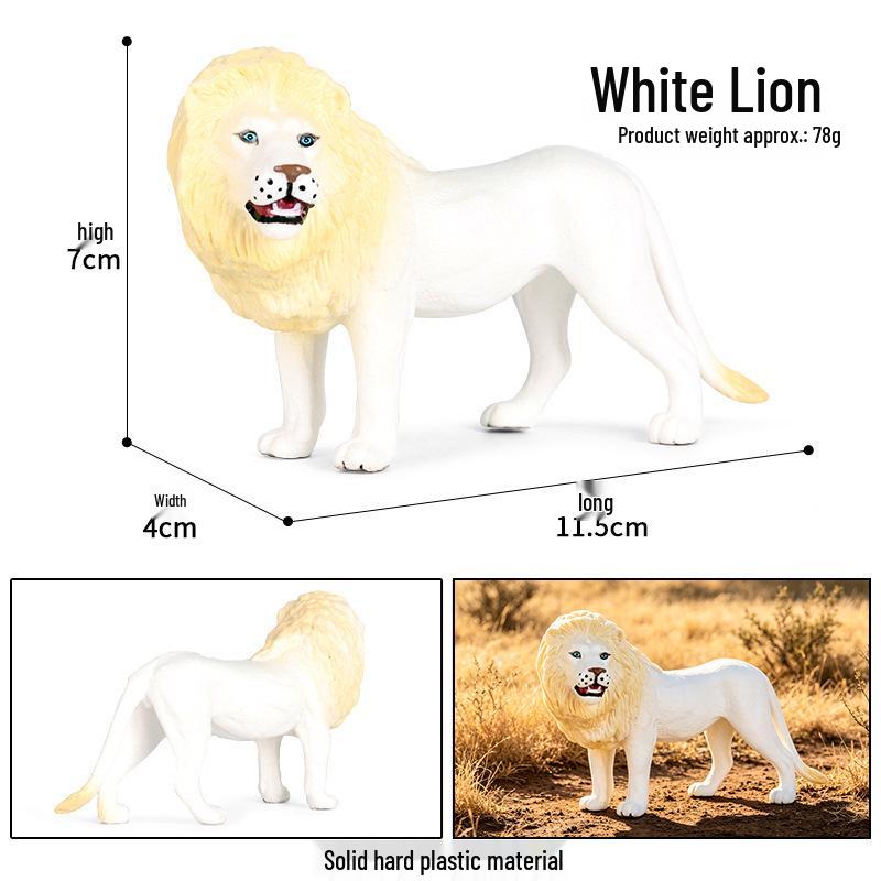 Realistic African Wildlife Lion Toy Set: Male, Female, and Mountain Lion for Children's Cognitive Learning