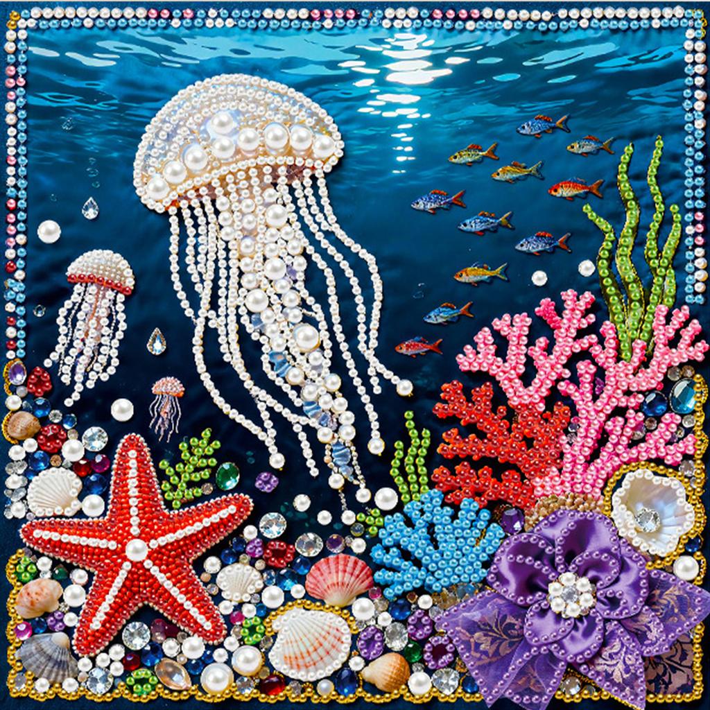 Картина «Алмазная мозаика с жемчугом» 25x25 см, сделай сам, для декора стены дома, с рамкой