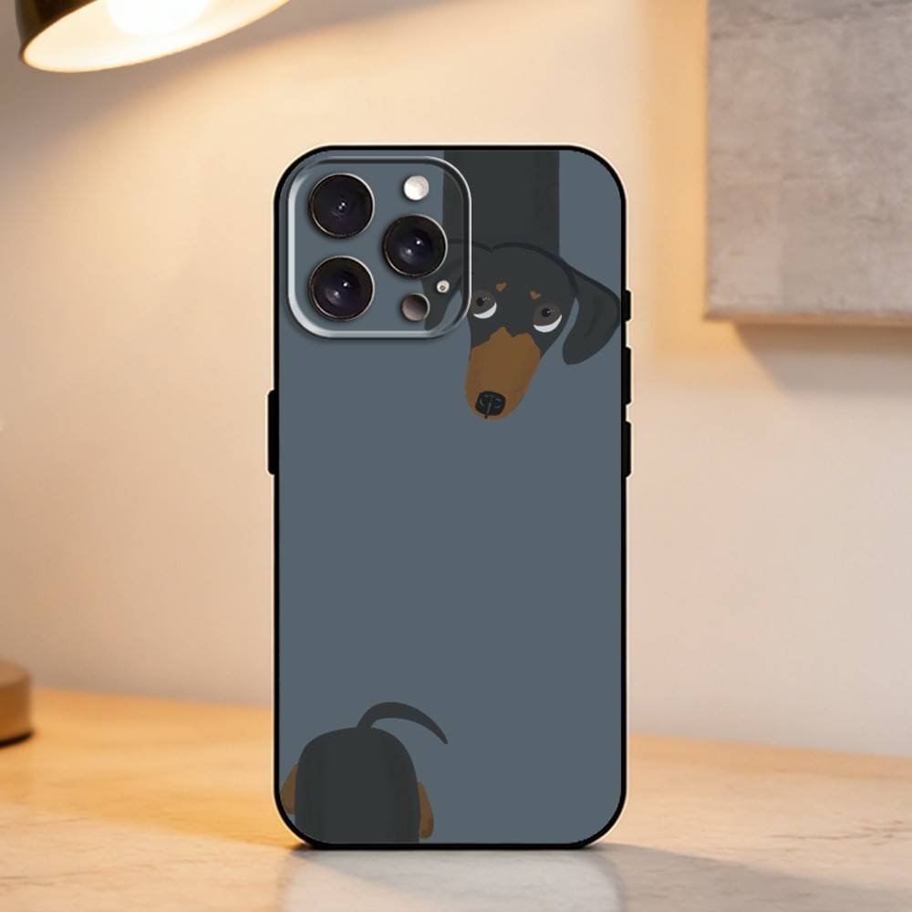 Милый такса Чехол для телефона для iPhone 17,16,15,14,13,12,11 Plus,Pro Max,XS,Мягкий силиконовый черный чехол