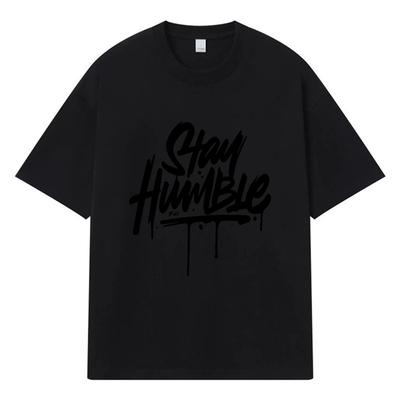 2026 Stay Humble Графическая футболка Streetwear Y2k Harajuku Мужская Женская Одежда 100% Хлопок Повседневная Оверсайз Летняя Мужская Футболка