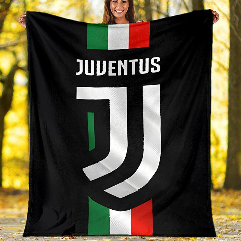 1pc Juventus Theme Blanket - Digital Print, Polyester, Cozy for All Seasons, Perfect for Outdoor, and Travel