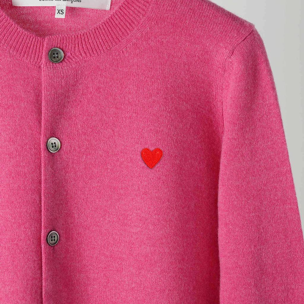 Japanese Heart Couple Cardigan - Red Heart Round Neck Wool Sweater