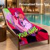 Chainsaw Man Custom Name Beach Towel Large Soft Towel for Indoor Bathroom Outdoor Beach