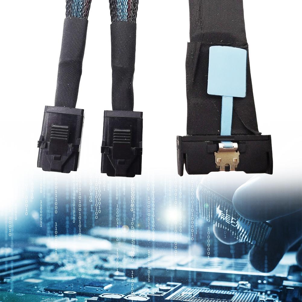 Кабель MCIO 8i 74P Slimline SAS To 2-SFF-8643 Кабель-адаптер PCIE5.0 Кабель-адаптер для сервера 32 ГТ/с Высокоскоростной кабель-адаптер для сервера