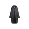 X Stella McCartney Collaboration Solid Color Hooded Mid-Length Long Sleeve Windbreaker Women Outerwear Black HS0038