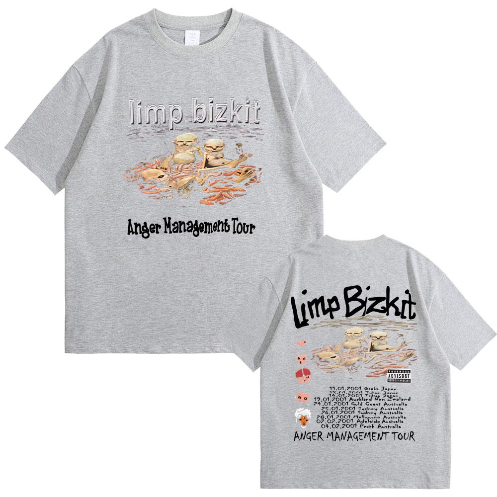 90s Rock Band Limp Bizkit Anger Management Tour T Shirts Summer Men Women Casual Cotton Streetwear Unisex High Quality Tshirt