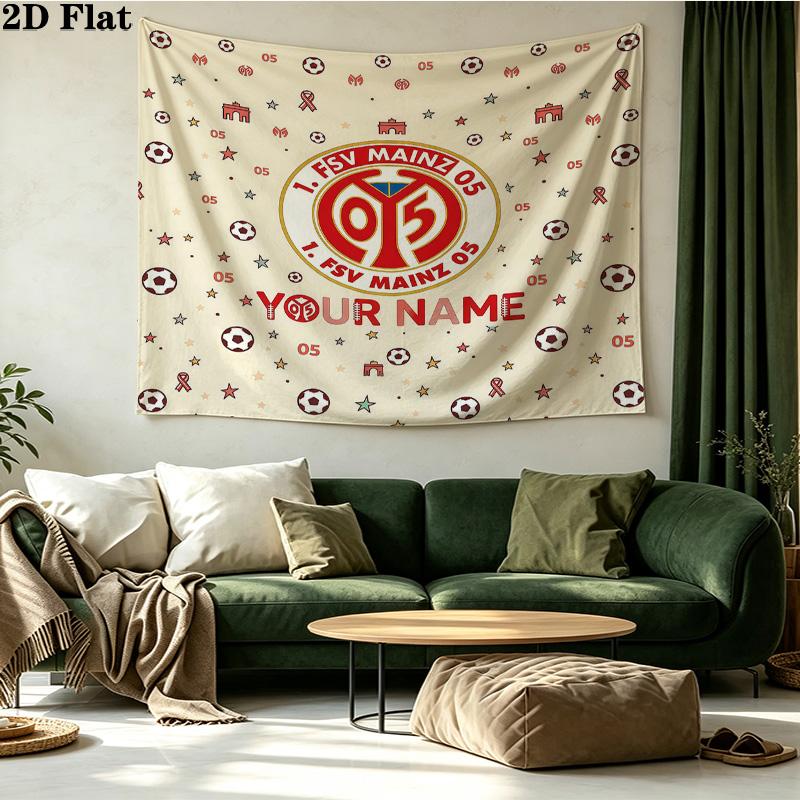 Custom Name Mainz 05 Printed Tapestry – Wall Hanging for Bedrooms, Dorms, and Home Decor