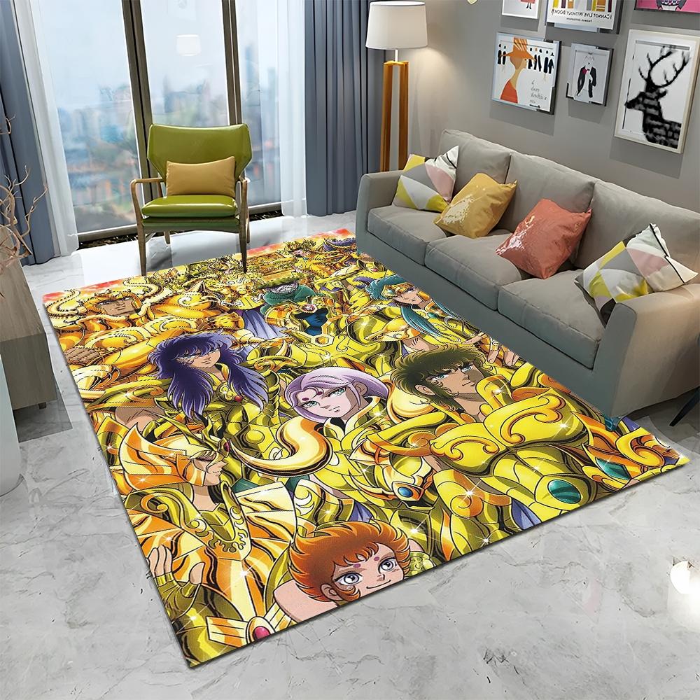 Ретро Saint Seiya ковер с рисунком аниме для дома, гостиной, спальни, дивана, коврика, декор, детский игровой коврик, нескользящий напольный коврик