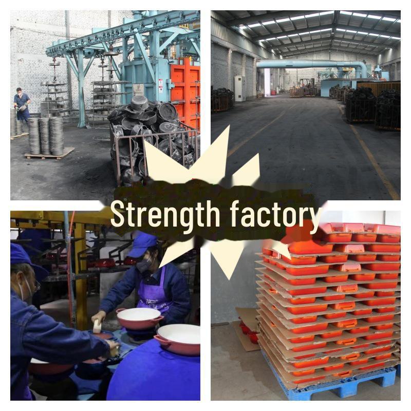 Чугунная эмалированная кастрюля премиум-класса: Кастрюли для тушения, запеканки и супа без покрытия, многофункциональная посуда с антипригарным покрытием.