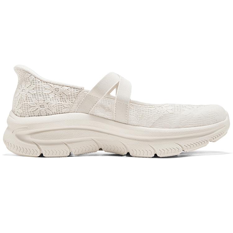 Skechers Современные слипоны DLux Мягкие Удобные Дышащие Балетки Платформа Мэри Джейн Женские кеды Белые 159286-OFWT