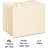 Staples A-Z Index File Guide, Letter, Manila, 25/Set