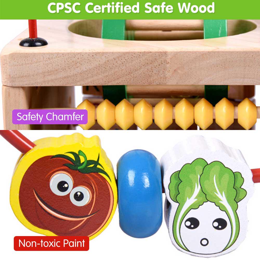 Puzzle Toy 6-in-1 Multicolored Wooden Multifunctional Beetle Early Education Toys