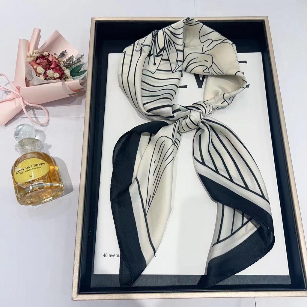 Шелковый шарф женский модный универсальный высокий смысл 70 квадратный шарф защита шеи шарф ретро шарф сумка