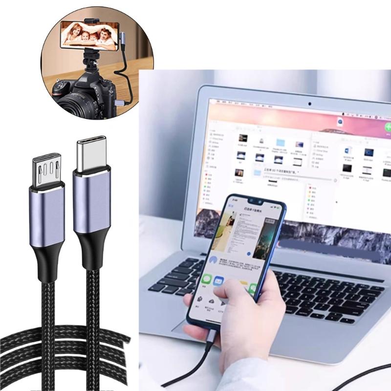 1m Type C To USB 5Pin Charging Cord Nylon Braided Data Cable 480Mbps Data Transfer Wire Line Support OTG Function