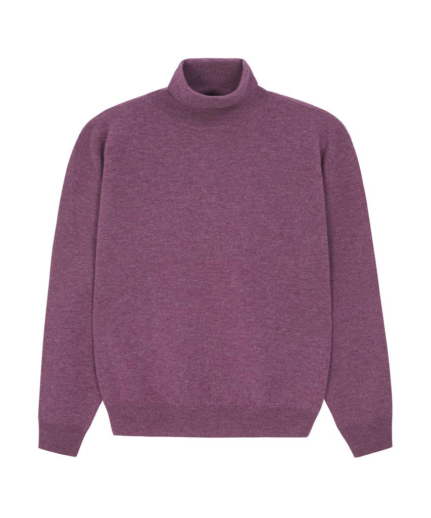 UNGIMMICK Turtleneck Superfine Merino Wool Sweater (Purple)