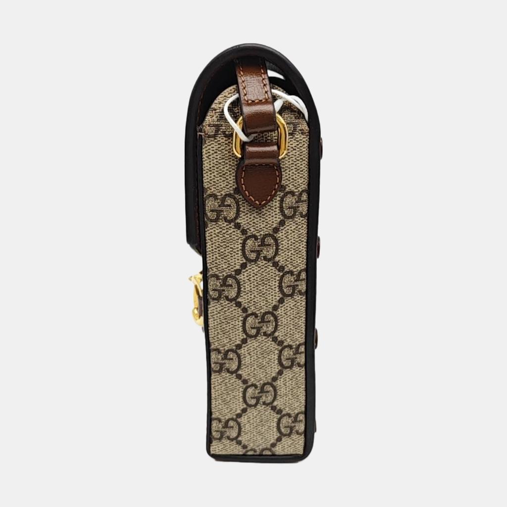 [Pre-Owned] Horsebit 1955 Logo Canvas And Leather Phone Bag - Very Good #1CIY77K