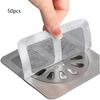 50pcs Disposable Shower Drain Cover Hair Catcher Shower Drain Mesh Stickers