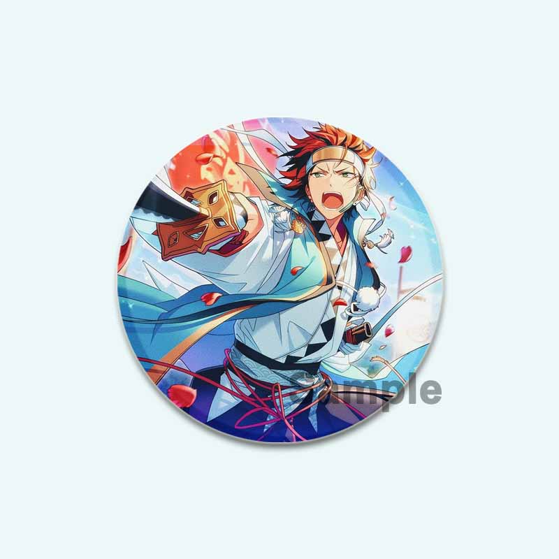 32/44/58mm Anime Collection Ensemble Stars Tinplate Pin Round Cartoon Snap-in Brooches for Backpack Accessories Badge Handmade Decoration