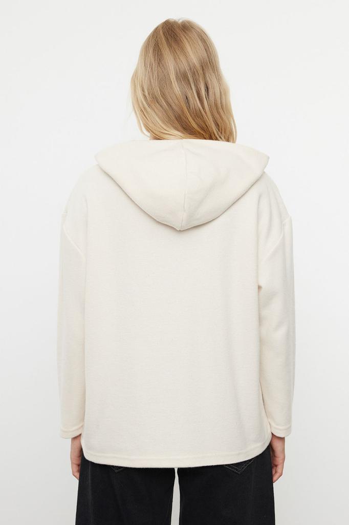 Женская модная стильная толстовка Mink Thessaloniki Oversize Wide Fit Hooded Knitted Sweatshirt