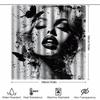 Artistic Female Portrait Shower Curtain Black Ink Splatter Butterflies Bold Design Bathroom Decor 3D Print Waterproof Bath