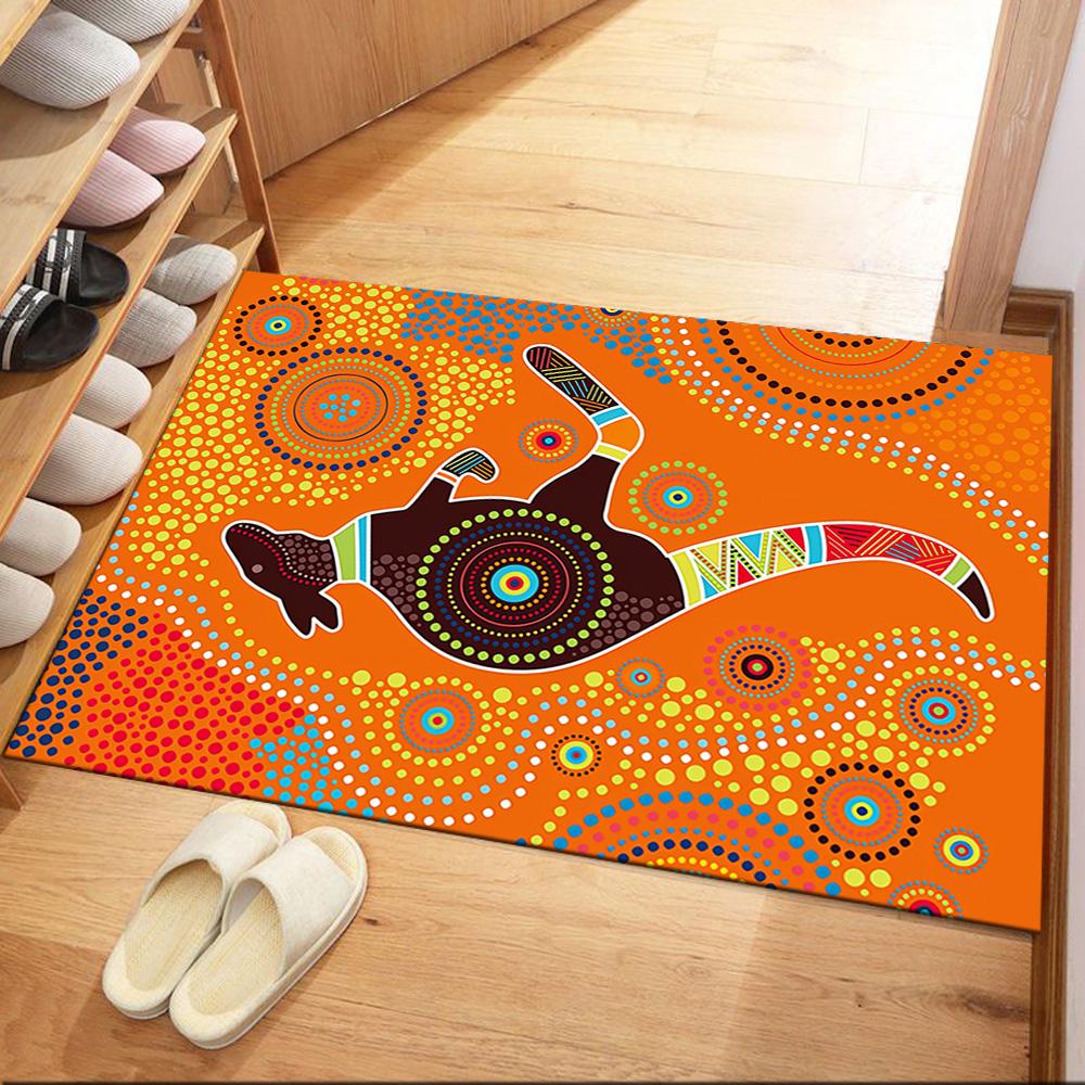 Aboriginal Art Gecko Floor Mats for Living Room, Bedroom and Room Decoration Are Suitable for Gifts.