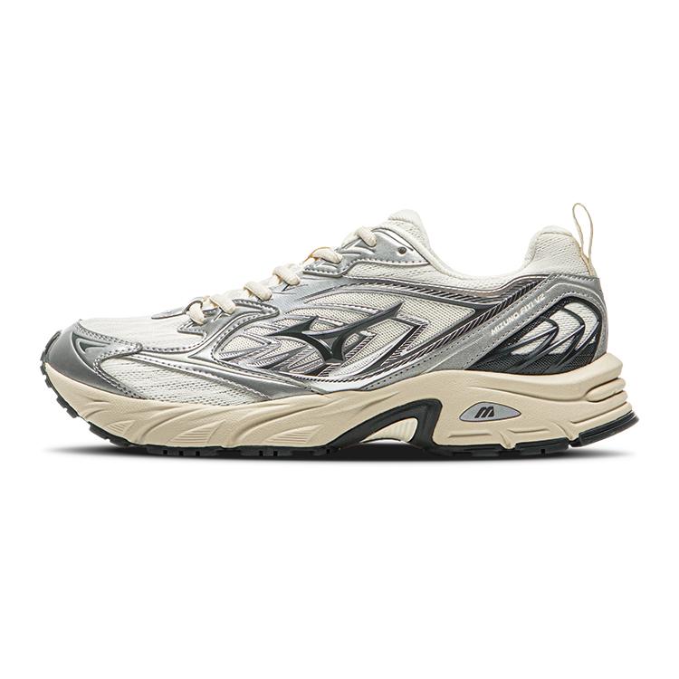 Men's Sneakers Mizuno FIYI V2 Trendy Breathable Low top Running Shoes Unisex Ecru Silver