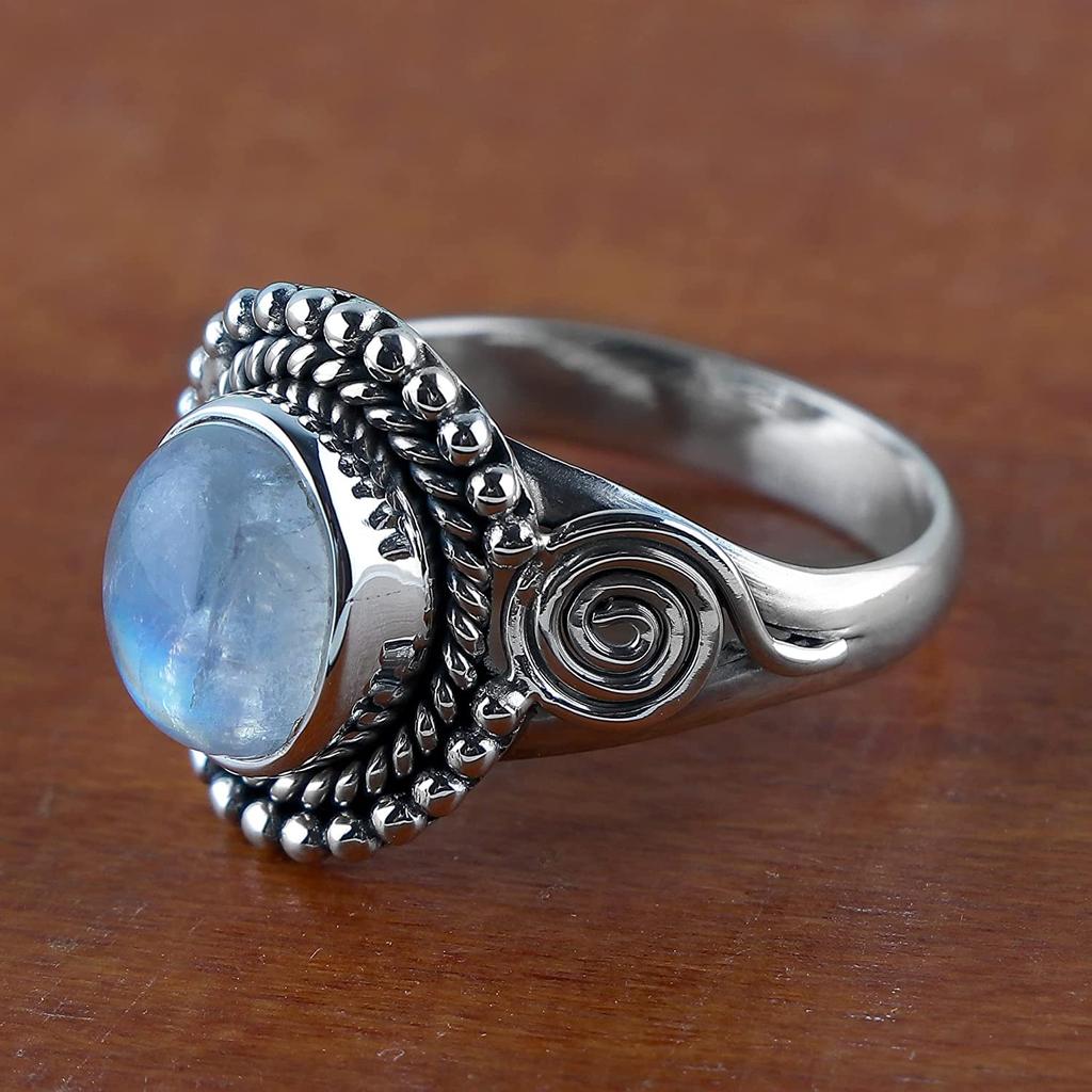Moonstone Gemstone Handmade Designer Ring, Women Gift Ring, Unique Ring, Bohemian Ring, 925 Silver Jewelry