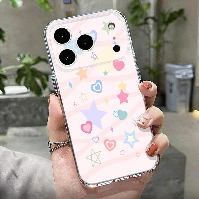 Креативный чехол со звездным принтом для iPhone 17 Pro Max iPhone 16 15 14 13 Pro Max 11 16e 17e Прозрачный силиконовый ТПУ Ударопрочный Мягкий чехол