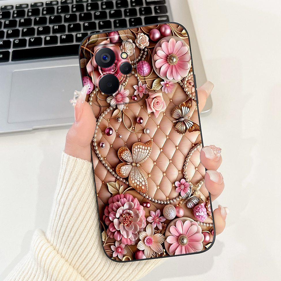 Для Realme 10 5G Китай RMX3663 Чехол Для Realme 10 5G Чехол Силиконовый Роскошный Модный Цветы Кавайный Милый Кот Ударопрочный Чехол для Телефона