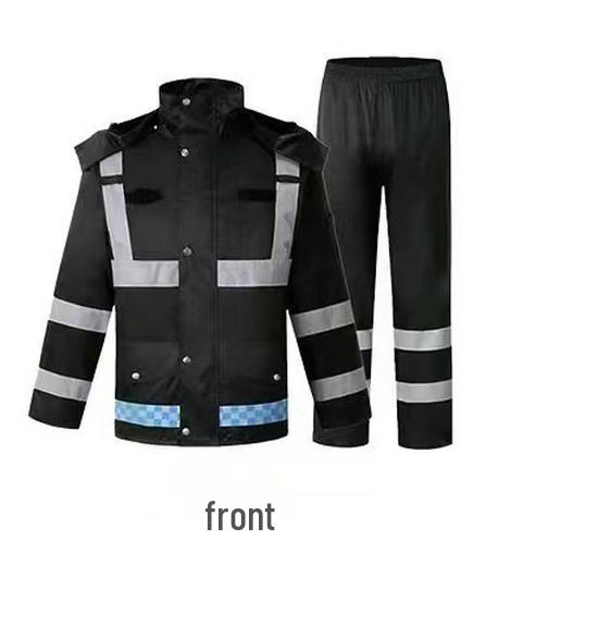 Комплект дождевика и брюк из ткани Оксфорд 300D с ПУ-покрытием и светоотражающими элементами - Водонепроницаемый и сверхпрочный для использования на открытом воздухе