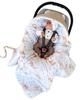 Sleeping bag with hood for car seat, velvet/cotton, 90x90 (beige + good night bears)