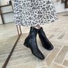 Autumn and Winter New Minimalist Style Round Head Side Zipper Thick Heel Short Boots Socks Boots Women's Korean Version Low Heel Versatile Elastic T