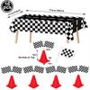 Checkered Race Car Party Tablecloths Black White Checkered Flag Tablecloth Racetrack Tablecover Racing Birthday Party Supplies