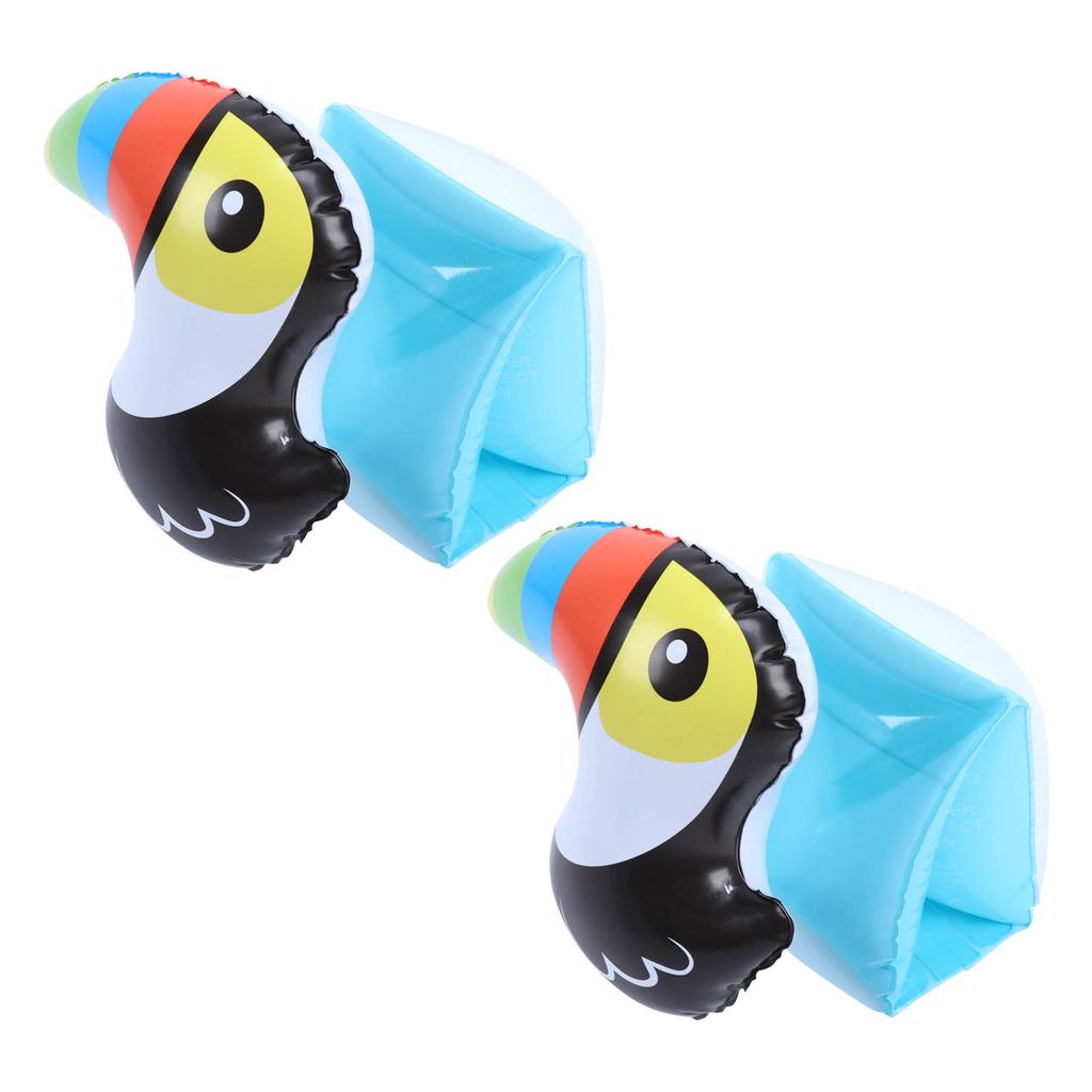 Inflatable Swim Arm Band Cute Toucan Pattern PVC Nontoxic Inflatable Swimming Arm Sling for 3 to 6 Years Old Children
