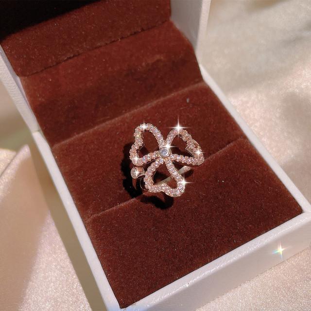 Серьги-гвоздики из серебра 925 пробы Lucky Clover с белым цирконом, кольцо с клевером, серьги-гвоздики, женские креативные ювелирные изделия, подарок для вечеринки, дня рождения