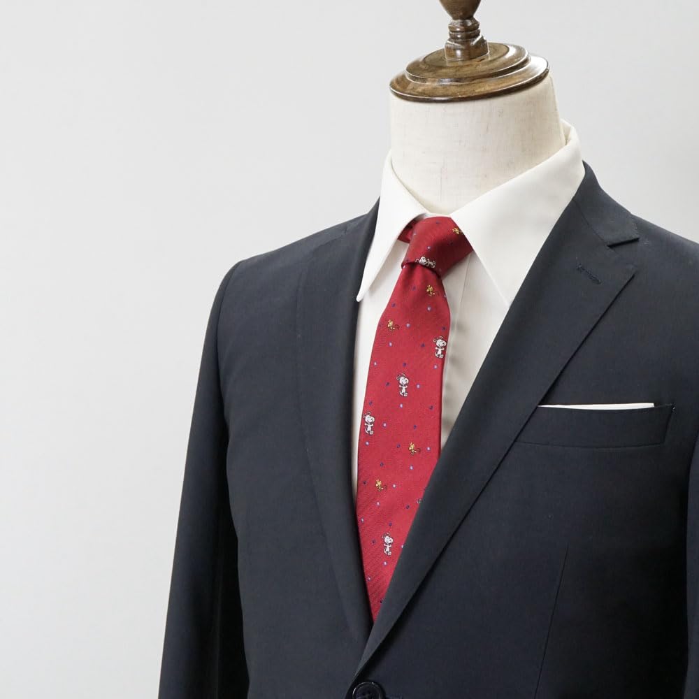 Tie Snoopy Necktie PN918307 Red SNOOPY Woodstock Brand Necktie Character Present [Peanuts]