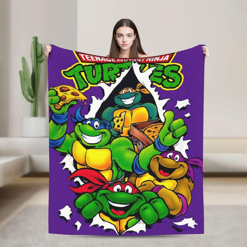 TMNT Game  Blanket Quality Warm  Bedding Throws Winter Airplane Travel Couch Chair Funny Bedspread